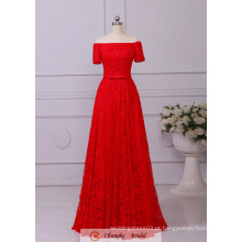 Sexy Red Carpet Evening Fornecedores Off Shoulder Cap Sleeve Vestidos Lace Floor Length 2016 Custom Made